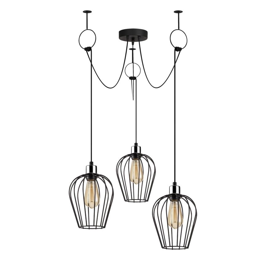 Lustr na lanku TEL 3xE27/40W/230V pavouk