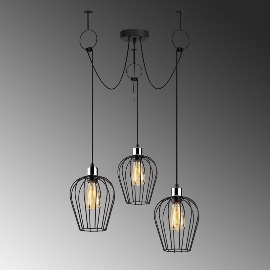 Lustr na lanku TEL 3xE27/40W/230V pavouk