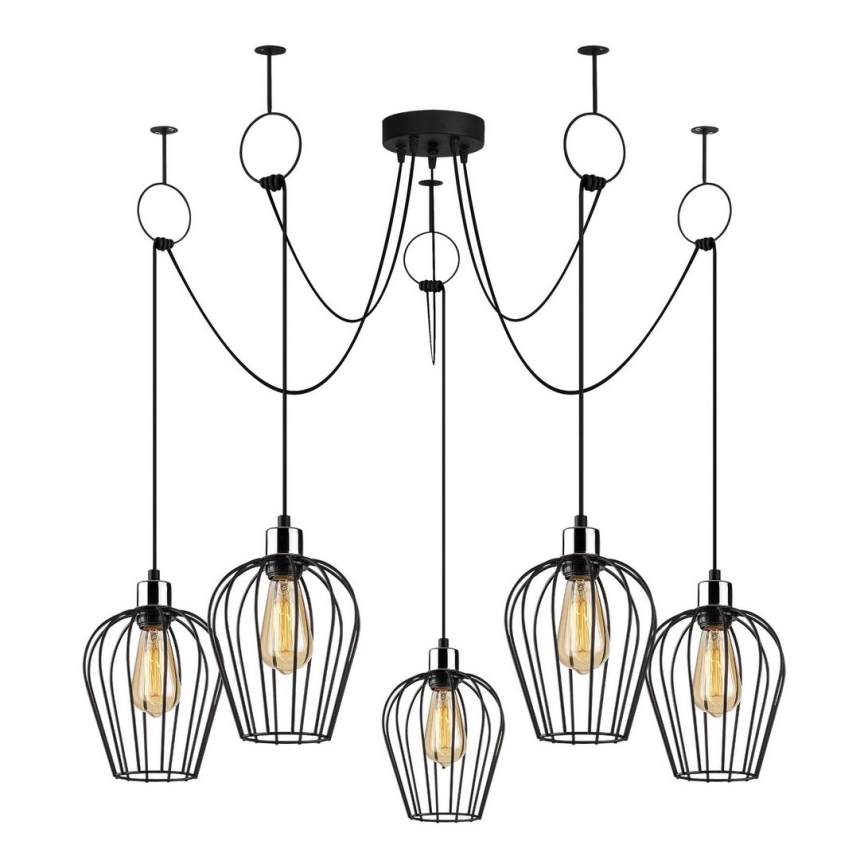 Lustr na lanku TEL 5xE27/40W/230V pavouk