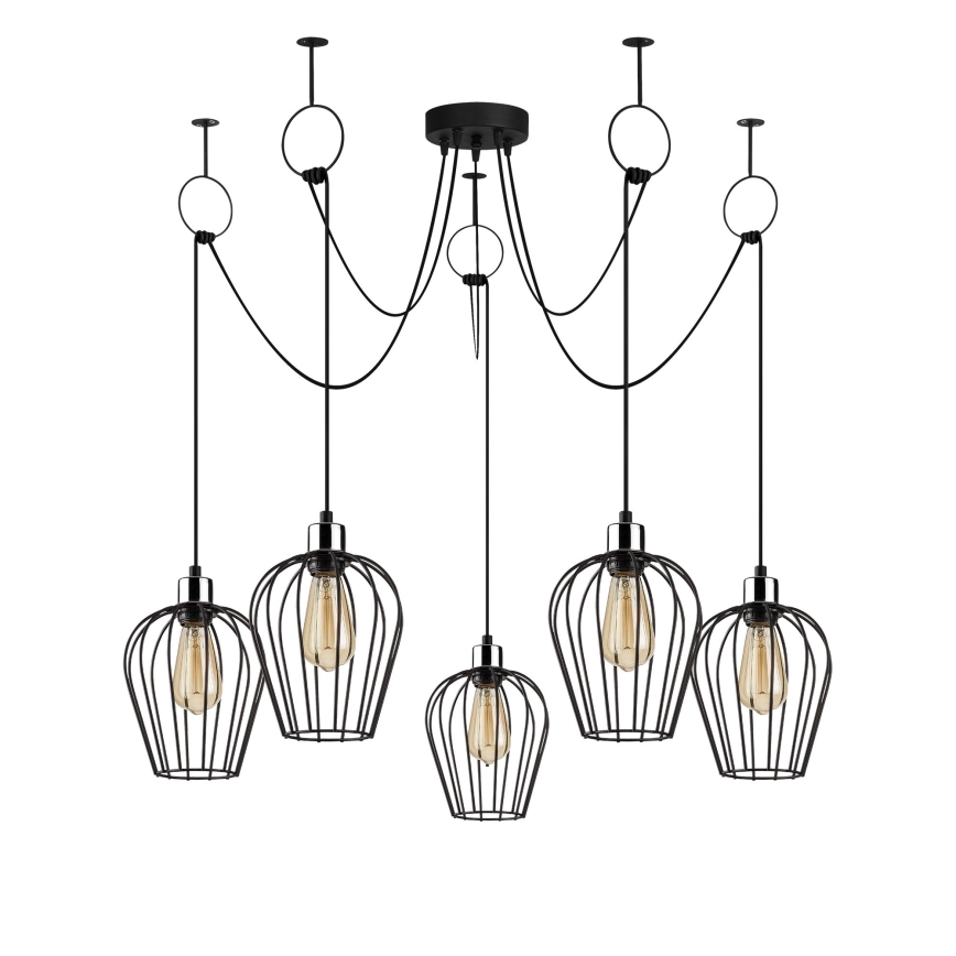 Lustr na lanku TEL 5xE27/40W/230V pavouk