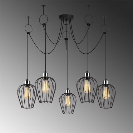 Lustr na lanku TEL 5xE27/40W/230V pavouk