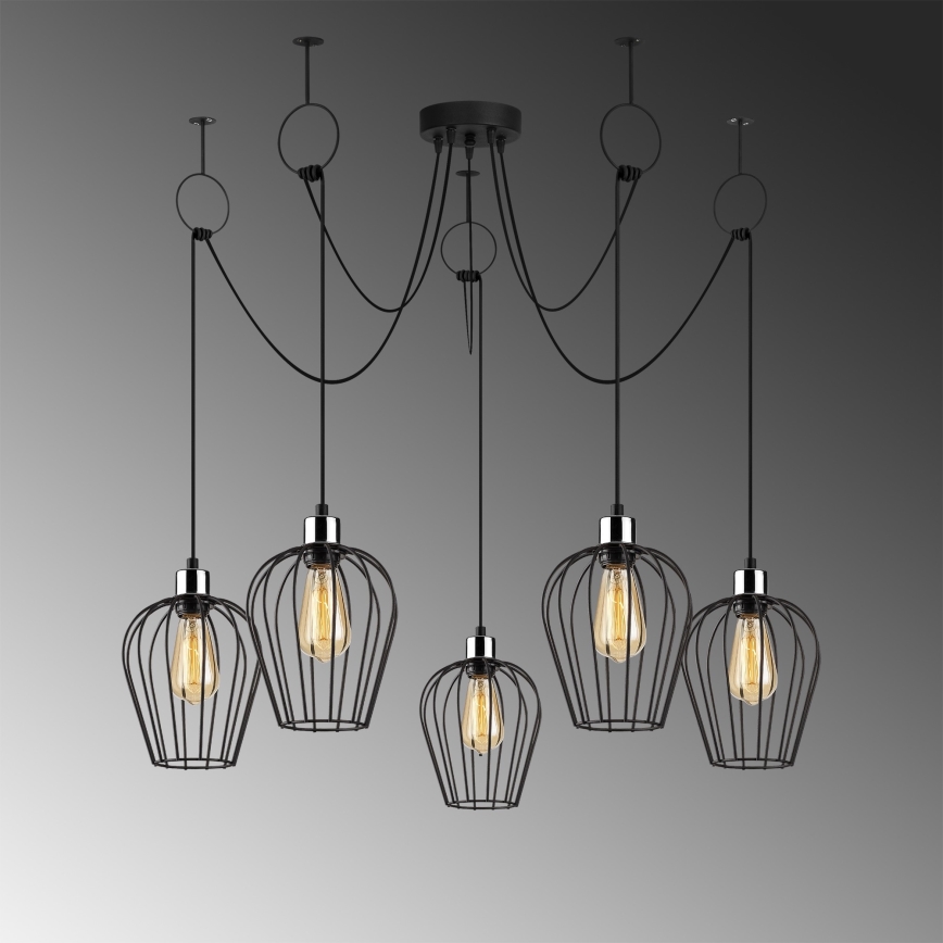 Lustr na lanku TEL 5xE27/40W/230V pavouk
