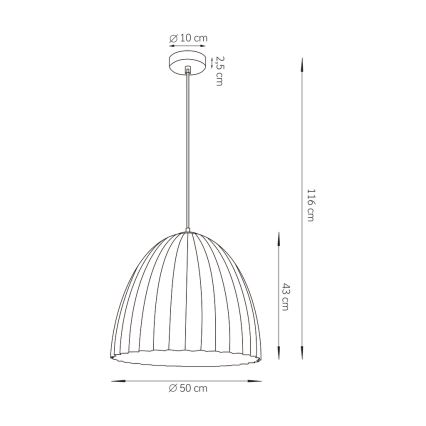 Lustr na lanku TELMA 1xE27/60W/230V pr. 50 cm černá/zlatá