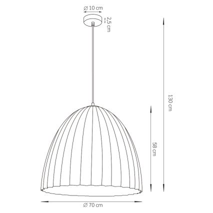 Lustr na lanku TELMA 1xE27/60W/230V pr. 70 cm černá/zlatá