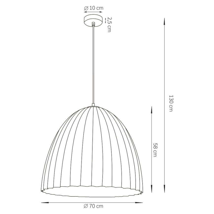 Lustr na lanku TELMA 1xE27/60W/230V pr. 70 cm hnědá/zlatá