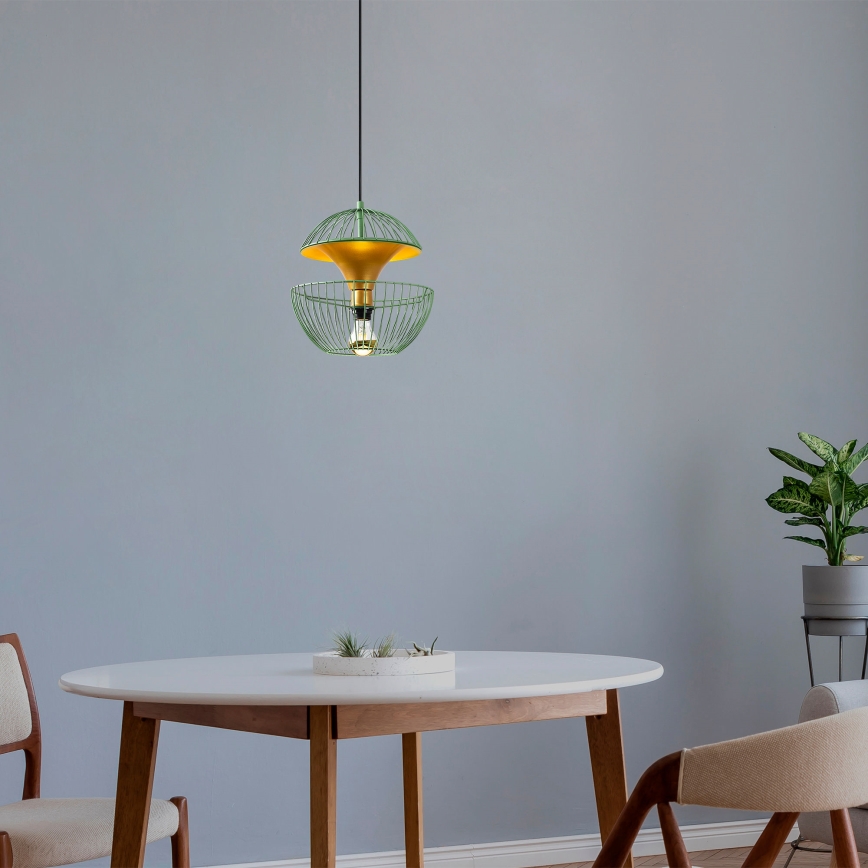Lustr na lanku TELMANDER 1xE27/40W/230V zelená
