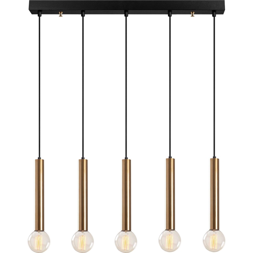 Lustr na lanku TEMPO 5xE27/40W/230V zlatá