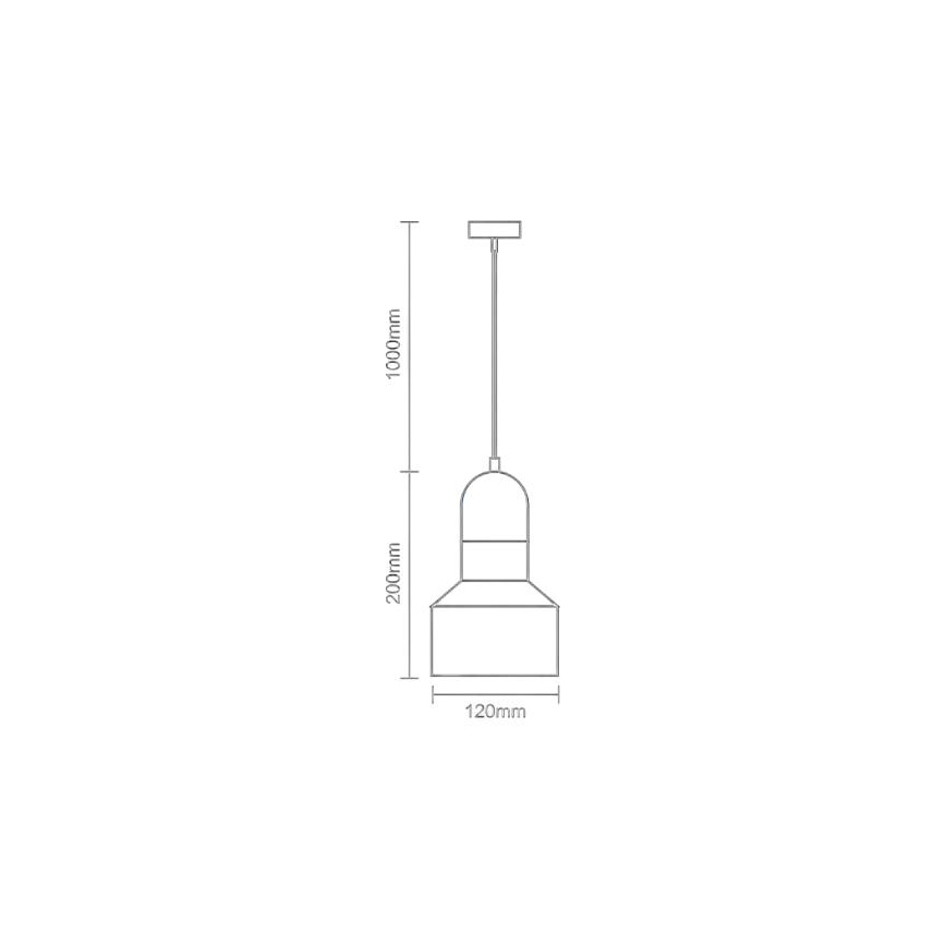 Lustr na lanku TERRAZZO 1xE27/60W/230V pr. 12 cm černá