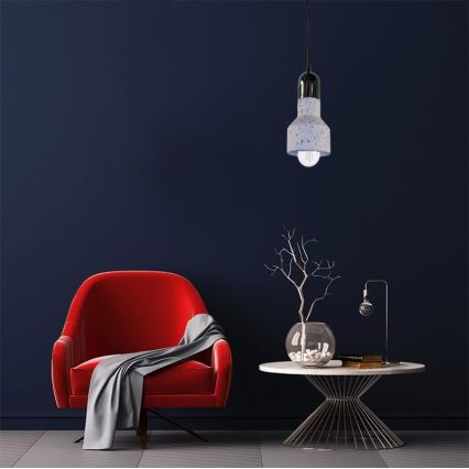 Lustr na lanku TERRAZZO 1xE27/60W/230V pr. 12 cm krémová