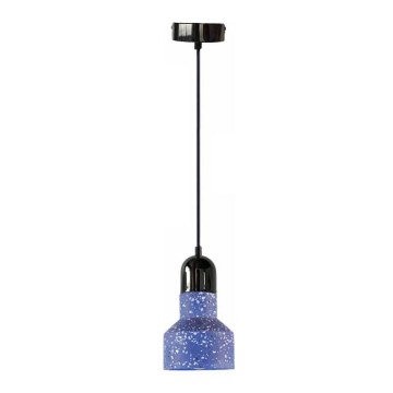 Lustr na lanku TERRAZZO 1xE27/60W/230V pr. 12 cm modrá