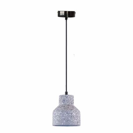 Lustr na lanku TERRAZZO 1xE27/60W/230V pr. 12 cm šedá