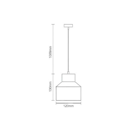 Lustr na lanku TERRAZZO 1xE27/60W/230V pr. 12 cm šedá