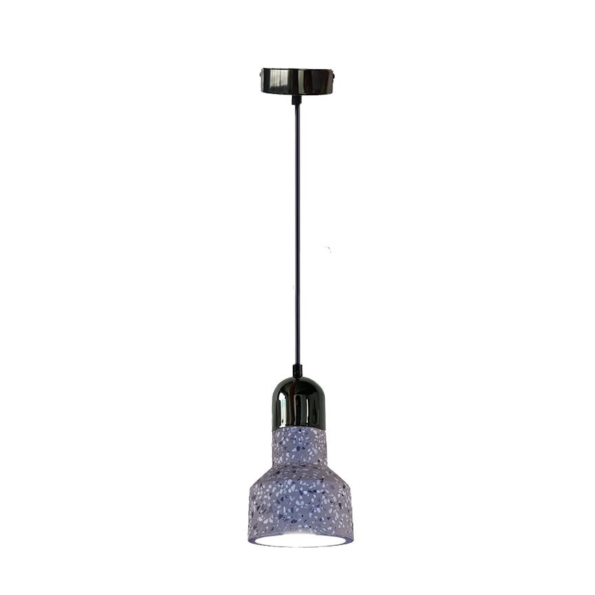 Lustr na lanku TERRAZZO 1xE27/60W/230V pr. 12 cm šedá