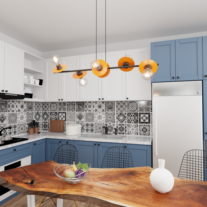 Lustr na lanku TOKEN 6xE27/15W/230V oranžová