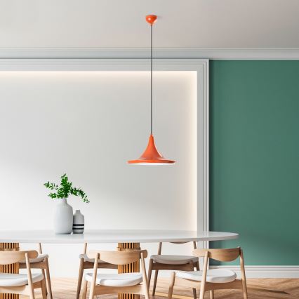 Lustr na lanku TOM 1xE27/40W/230V oranžová