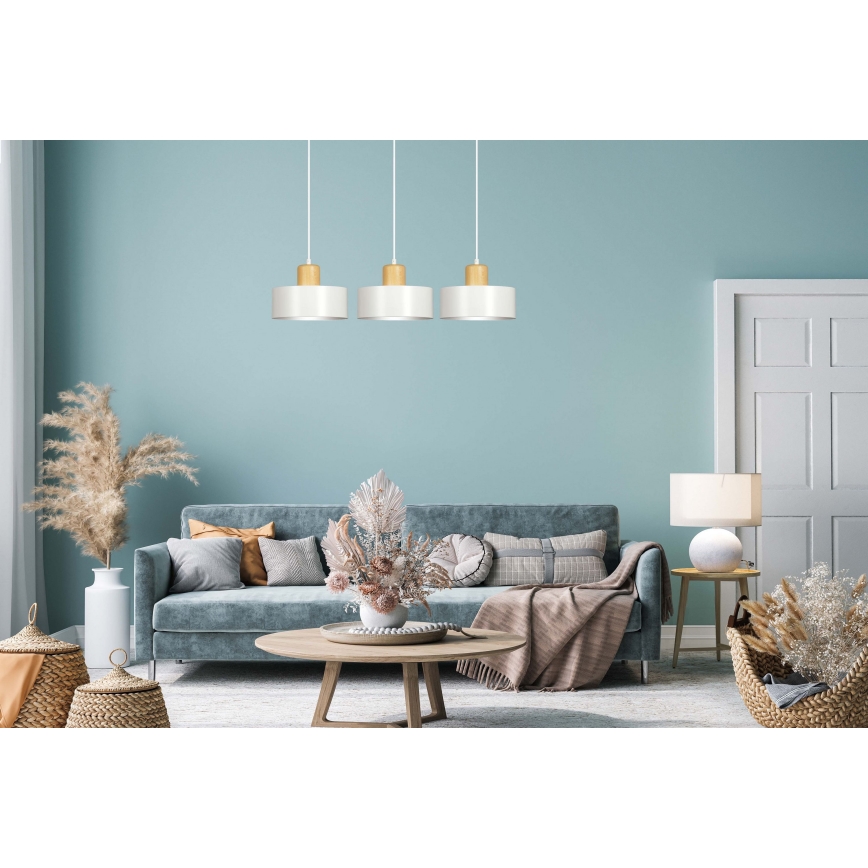 Lustr na lanku TORIN 3xE27/15W/230V bílá