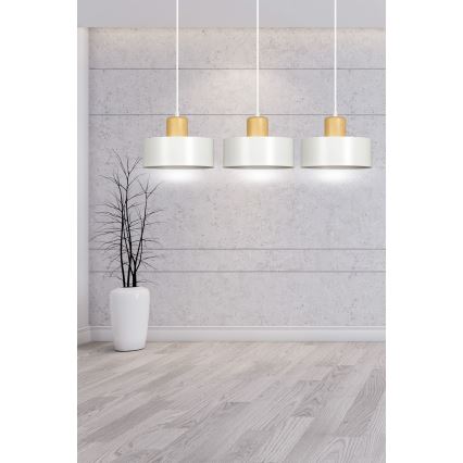 Lustr na lanku TORIN 3xE27/15W/230V bílá
