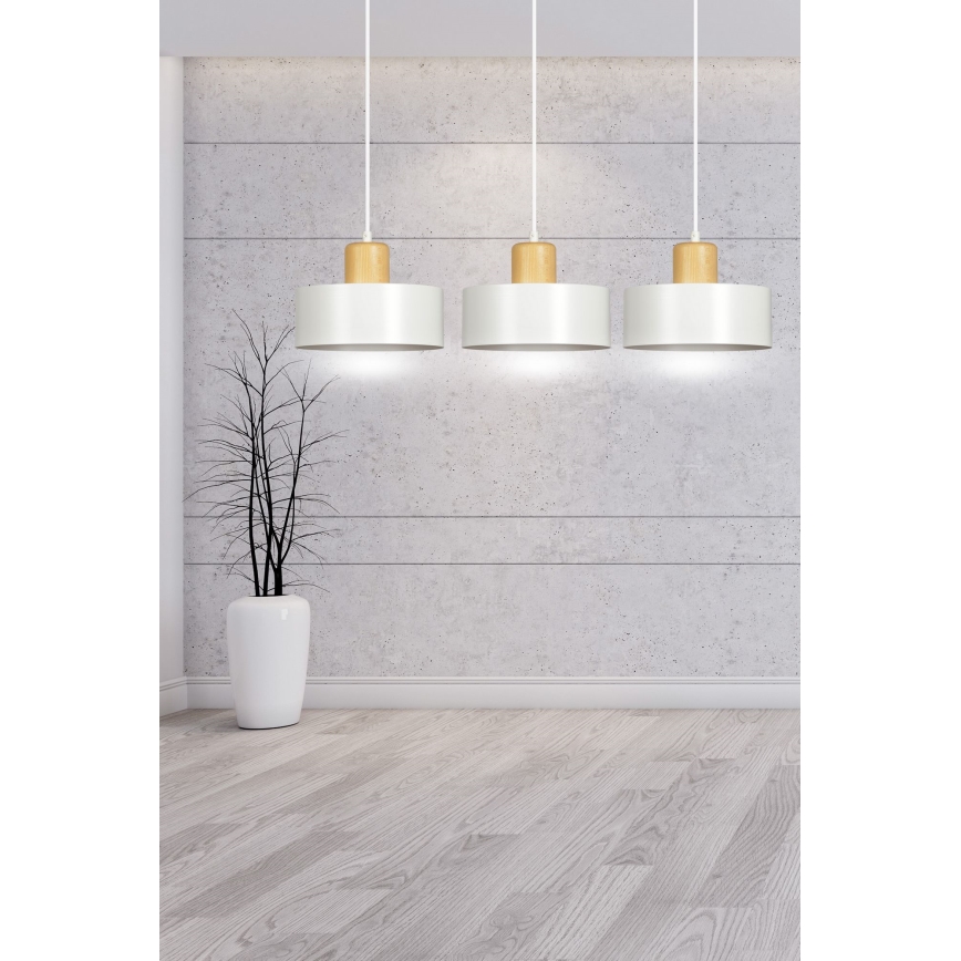 Lustr na lanku TORIN 3xE27/15W/230V bílá