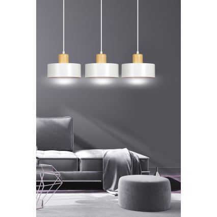 Lustr na lanku TORIN 3xE27/15W/230V bílá