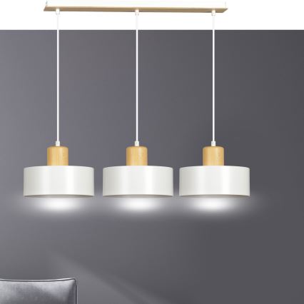 Lustr na lanku TORIN 3xE27/15W/230V bílá