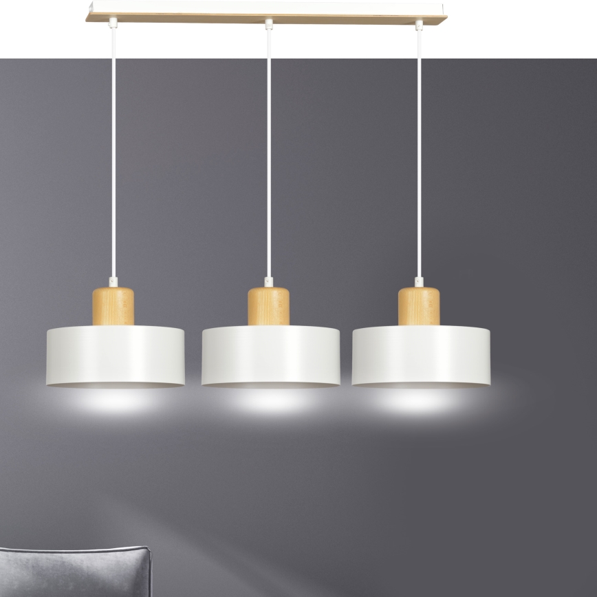 Lustr na lanku TORIN 3xE27/15W/230V bílá