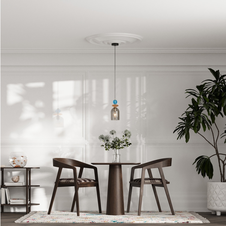 Lustr na lanku TROPEA 1xE27/15W/230V černá/kouřová modrá/béžová