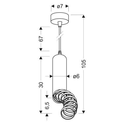 Lustr na lanku TUBA 1xGU10/50W/230V černá