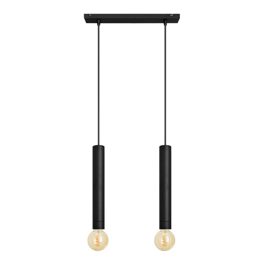 Lustr na lanku TUBA 2xE27/15W/230V černá