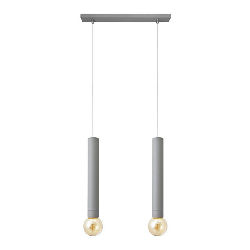 Lustr na lanku TUBA 2xE27/15W/230V šedá