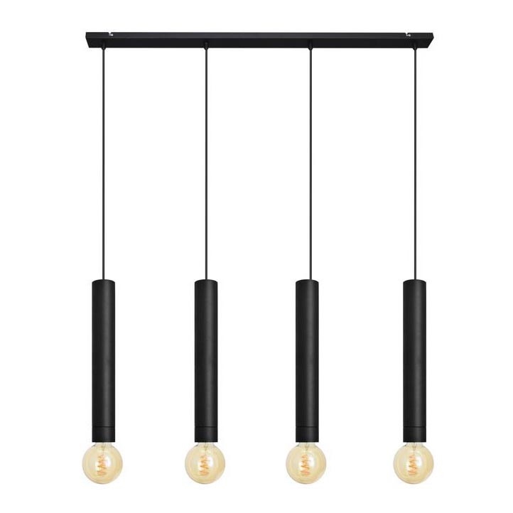 Lustr na lanku TUBA 4xE27/15W/230V černá