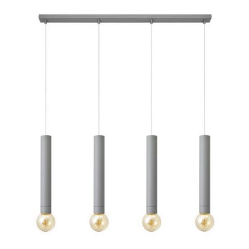 Lustr na lanku TUBA 4xE27/15W/230V šedá