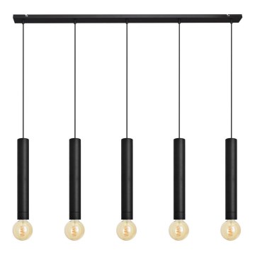 Lustr na lanku TUBA 5xE27/15W/230V černá
