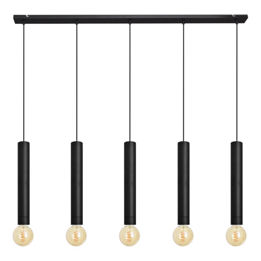 Lustr na lanku TUBA 5xE27/15W/230V černá