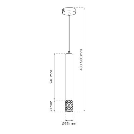 Lustr na lanku TUBI 1xGU10/8W/230V lesklý chrom