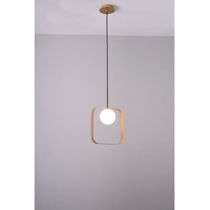 Lustr na lanku TULA 1xG9/28W/230V hranatý zlatá
