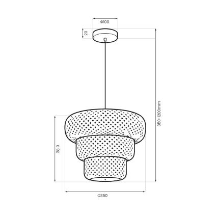 Lustr na lanku TULUM 1xE27/15W/230V pr. 35 cm bambus