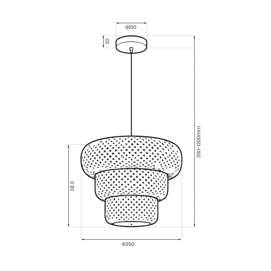 Lustr na lanku TULUM 1xE27/15W/230V pr. 35 cm bambus