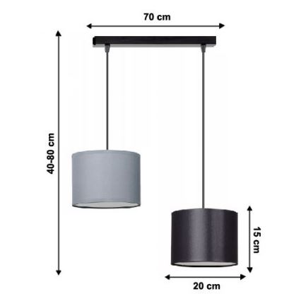 Lustr na lanku TUZ 2xE27/60W/230V
