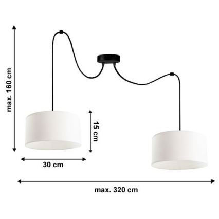 Lustr na lanku TUZ 2xE27/60W/230V pavouk