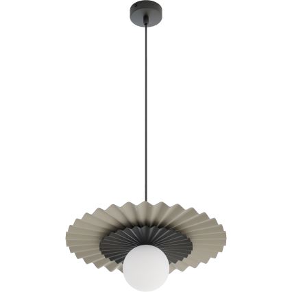Lustr na lanku UMBRA 1xG9/8W/230V černá/béžová