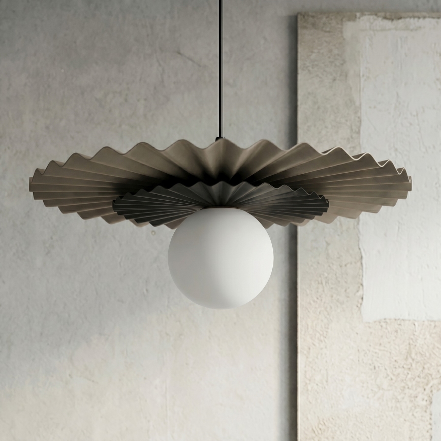 Lustr na lanku UMBRA 1xG9/8W/230V černá/béžová