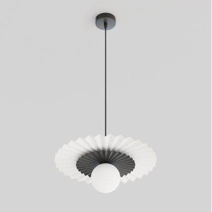 Lustr na lanku UMBRA 1xG9/8W/230V černá/bílá
