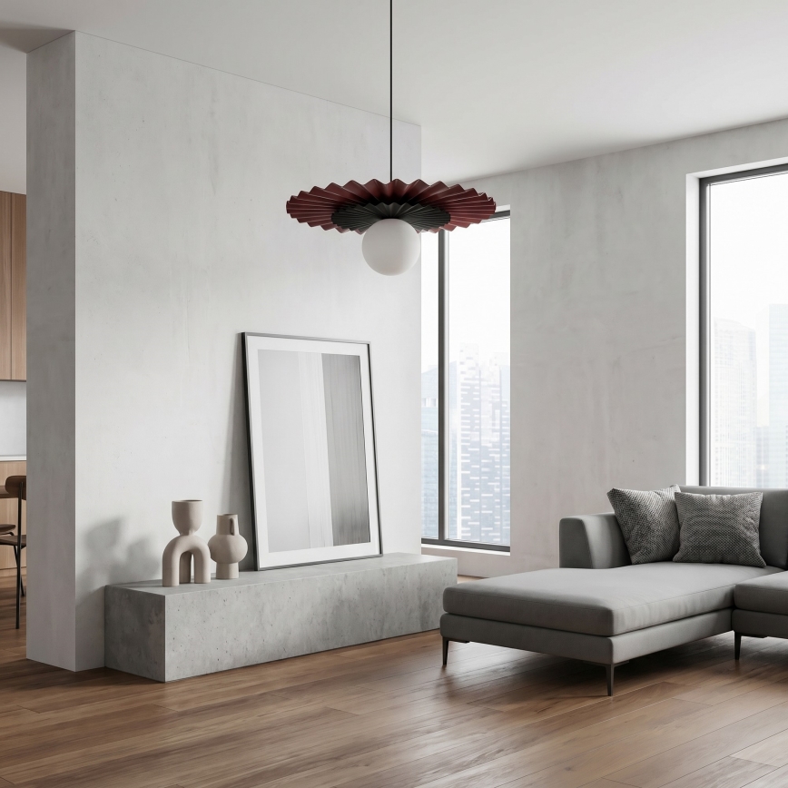 Lustr na lanku UMBRA 1xG9/8W/230V černá/červená