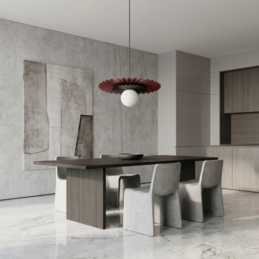 Lustr na lanku UMBRA 1xG9/8W/230V černá/červená