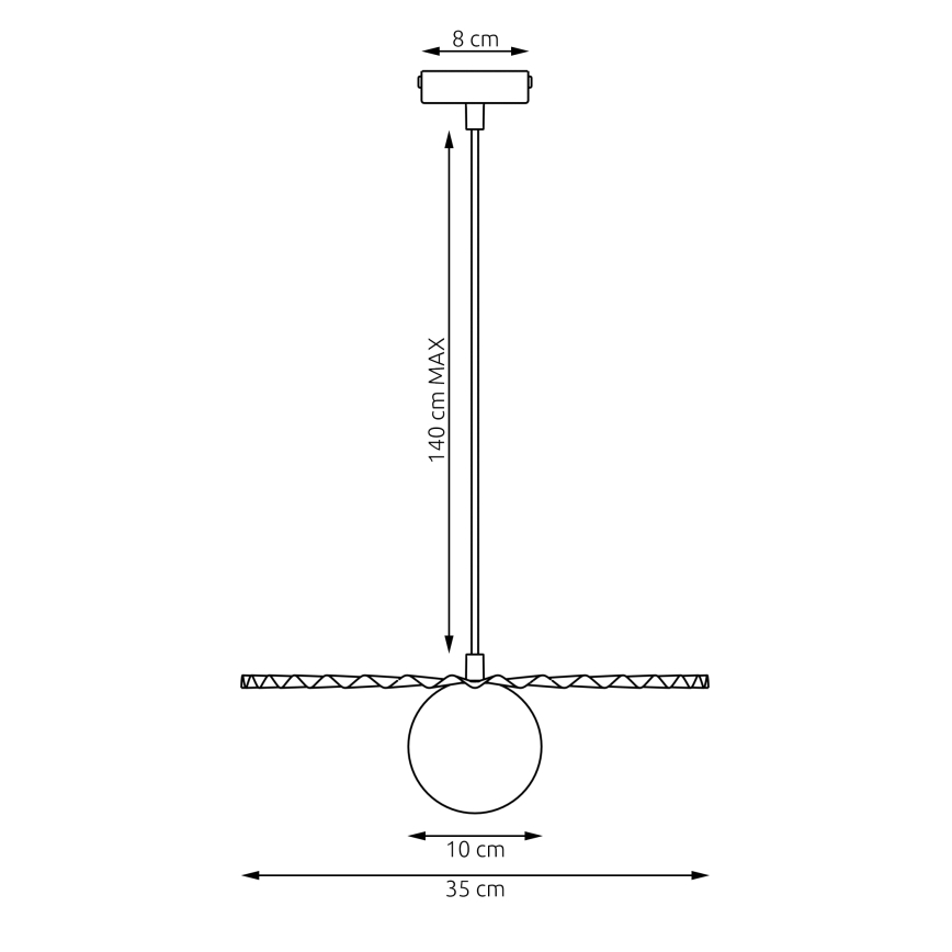 Lustr na lanku UMBRA 1xG9/8W/230V černá