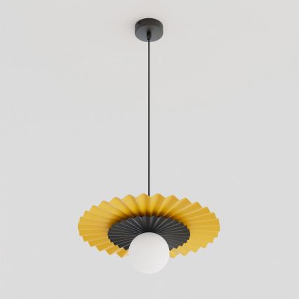 Lustr na lanku UMBRA 1xG9/8W/230V černá/oranžová