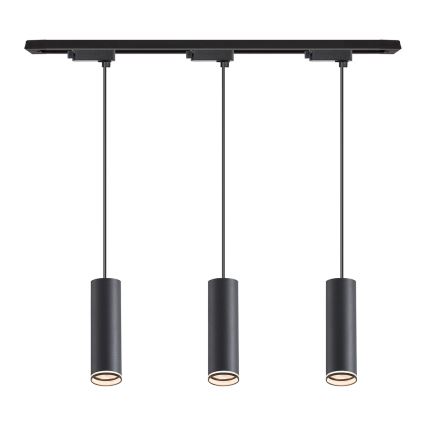 Lustr na lanku v lištovém systému PIPE 3xGU10/10W/230V černá