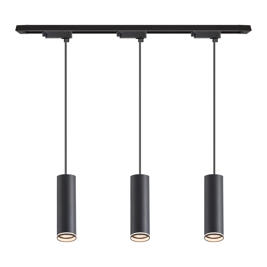 Lustr na lanku v lištovém systému PIPE 3xGU10/10W/230V černá