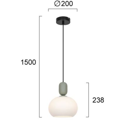 Lustr na lanku VALISIA 1xE27/40W/230V černá/olivová