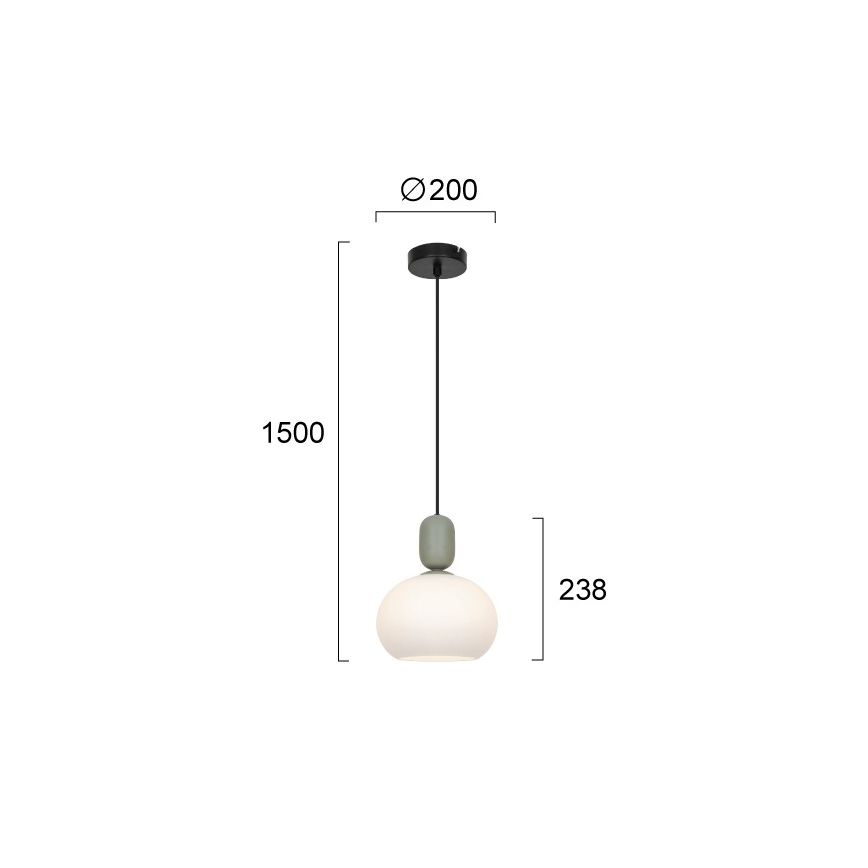 Lustr na lanku VALISIA 1xE27/40W/230V černá/olivová